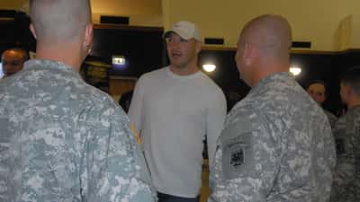 Brian Urlacher former Chicago Bears linebacker at a press event