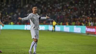 Cristiano Ronaldo playing football in action