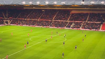 Nottingham Forest players in match action against Middlesbrough at the City Ground