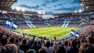 Fodboldfans på stadion illustrerer Lech Poznańs brand og community i 2026