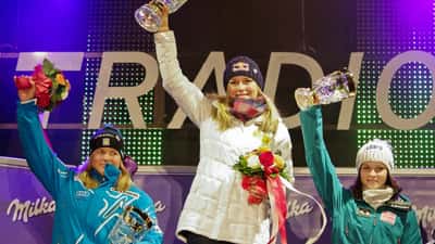 Siegerehrung Abfahrt Weltcup Altenmarkt-Zauchensee