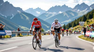Wielrenner klimt uit het zadel een steile bergetappe op tijdens de Tour de France