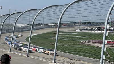 NASCAR cars racing at Nashville Superspeedway Tennessee