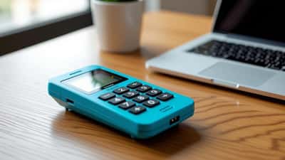 Commodore Callback 8020 flip phone Starlight Edition su scrivania minimale