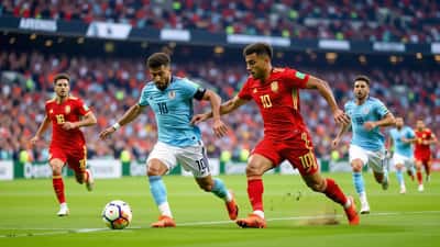 Fußballspiel Uruguay gegen Spanien 2026 im Stadion mit taktischer Expertenanalyse
