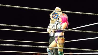 Asuka WWE wrestler performing at a WWE event in 2019