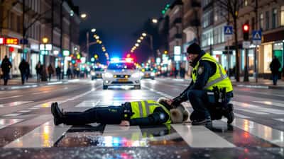 Jalankulkija liikenneonnettomuudessa Suomessa – ensihoitaja ja poliisi suojatiellä