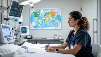 Médica em São Paulo examinando paciente com histórico de viagem à Sibéria após surto de peste bubônica 2026