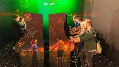 Display con gioco di Stranger Things di Netflix a un evento pubblico