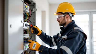 Électricien réparant un tableau électrique après une panne EDF en 2026