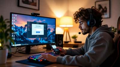 Jovem gamer protegendo a conta Ubisoft com autenticação em duas etapas no computador