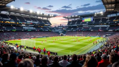 Football players walking off the pitch at half time in a 2026 tournament stadium