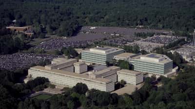 Vue aérienne du siège de la CIA à Langley, Virginie