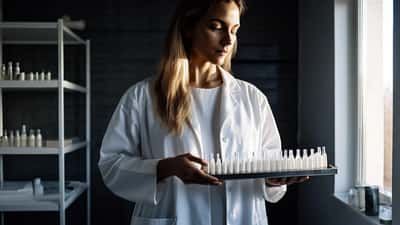 Snyrtistofa með fyllingarefnum og nálum á bakka, táknrænt mynd af ólöglegu meðferðarumhverfi