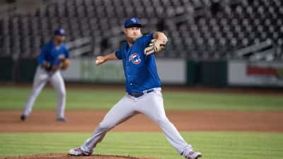 Brewers pitcher Trevor Megill during rehab work