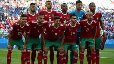 Selección de Marruecos en acción durante un partido de Copa del Mundo