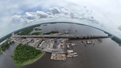 Construction du nouveau pont des Îles-aux-Tourtes sur l'autoroute 40, Québec 2026