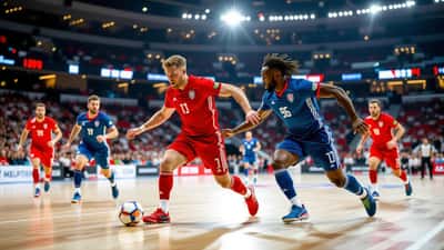 Håndballspillere fra Norge og Frankrike i aksjon under EM 2026
