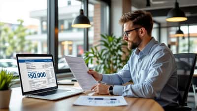 Financial advisor reviewing prize money tax documents with a client in a US office