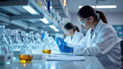 Analyse de laboratoire médical pour contrôle antidopage — test WADA lors d'une compétition sportive internationale