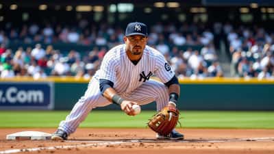 Shortstop en uniforme de béisbol con venda de protección en dedo durante partido MLB 2026