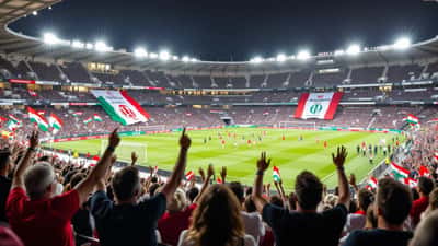 Spettatori allo Stadio Iacovone di Taranto durante la cerimonia inaugurale dei XX Giochi del Mediterraneo 2026