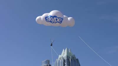 Skype-Markenballon beim SXSW-Festival in Austin, Texas