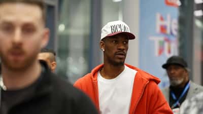 Jimmy Butler lors du CES de Las Vegas début janvier 2026, quelques jours avant sa rupture du LCA