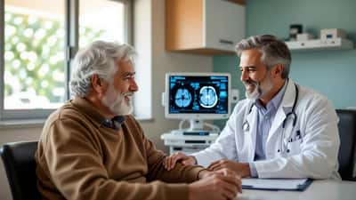 Imagem científica de placas beta-amiloide no cérebro, associadas à demência e Alzheimer