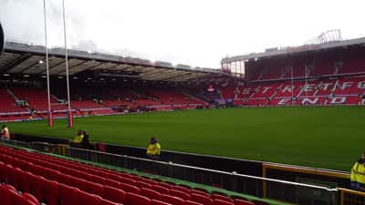 Pitchside view of Old Trafford stadium before the Super League Grand Final