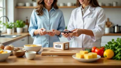 Smartphone utilisant l'application Yuka pour scanner un produit alimentaire en 2026