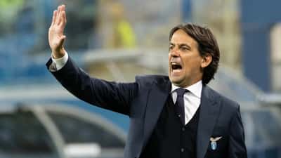 Simone Inzaghi come allenatore della SS Lazio durante la Champions League 2020, stadio