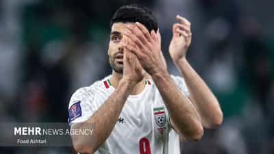 Mehdi Taremi, star de l'équipe d'Iran, en action lors d'un match international de football