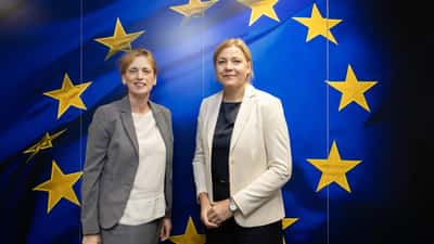 Bundesbildungsministerin Karin Prien beim Besuch der Europäischen Kommission