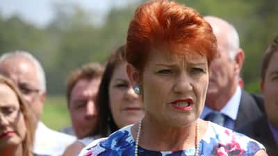 Pauline Hanson speaks at Parliament House announcing One Nation superannuation diversion policy for renters 2026