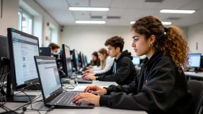 Élève devant un ordinateur passant la certification PIX numérique en 2026