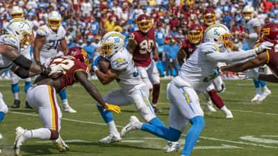 Los Angeles Chargers players in NFL game action, 2026 season