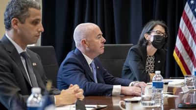 Laurent Nuñez, ministre de l'Intérieur, lors d'une réunion diplomatique