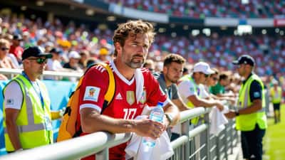 Erschöpfter WM-Fan bei extremer Hitze im Stadion erhält Erste-Hilfe-Versorgung