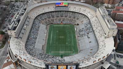Aerial view of Neyland Stadium, home of the Tennessee Volunteers football team