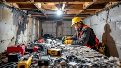 Sous-sol endommagé par un incendie causé par des batteries lithium lors de travaux de rénovation à Calgary