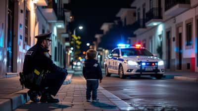 Criança pequena encontrada sozinha de madrugada em Braga, com polícia PSP a prestar assistência