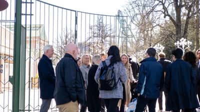 Magdalena Andersson talar vid ett evenemang i Göteborg april 2026