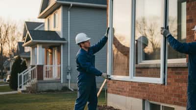 Vitrier professionnel installant des fenêtres double vitrage dans une maison au Québec