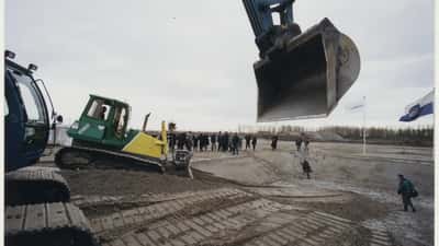 Graafmachines aan het werk bij een bouwproject in Nederland