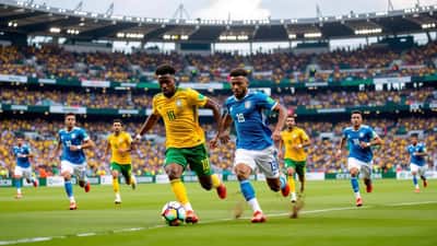 Jogadores de futebol em ação durante partida da Série B 2026 entre Novorizontino e Vila Nova