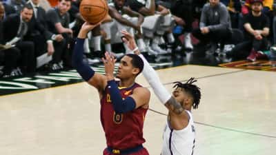Jordan Clarkson, guardia de los New York Knicks, en las Finales NBA 2026