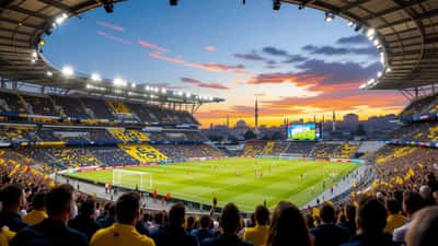 Fenerbahçe tegen Pogoń Szczecin in een volgelopen stadion in Istanbul tijdens een Europese voetbalwedstrijd in 2026