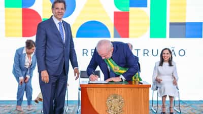 Fernando Haddad na posse como Ministro da Fazenda em Brasília
