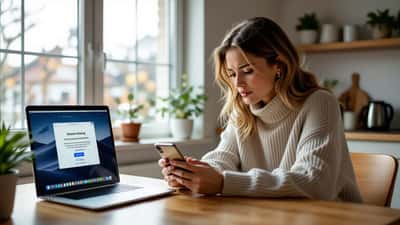 Henkilö tarkistaa Instagram-tilin tietoturva-asetuksia puhelimella suojautuakseen tilin kaappaukselta